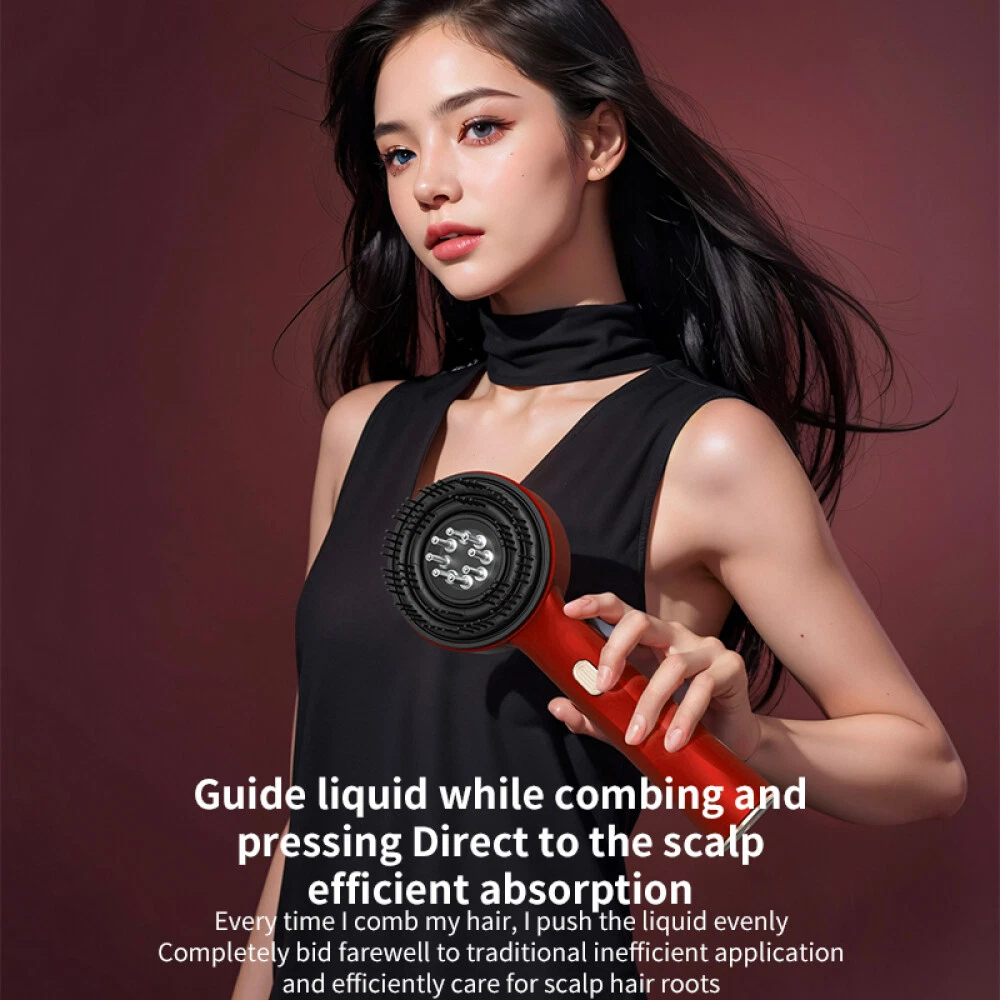 جهاز تدليك فروة الرأس الكهربائي المقاوم للماء PX7، مشط، أداة وضع زيت الشعر 3 في 1
